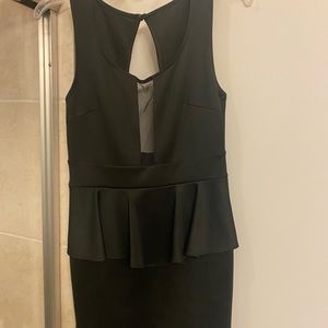 Black mesh insert dress